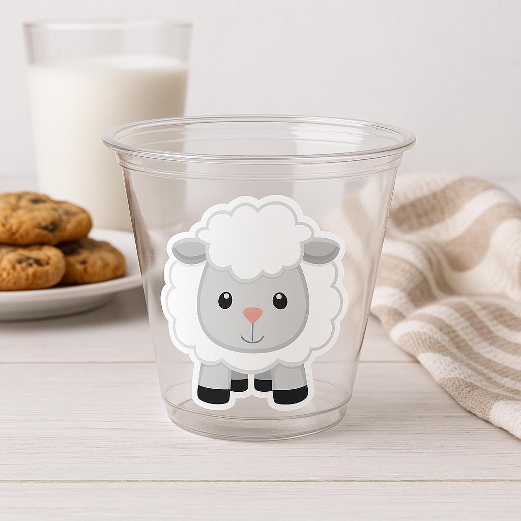 Sheep Party Cups, Sheep Treat Cups, Sheep Birthday, Sheep Party, Sheep Party Favors, Sheep Baby Shower