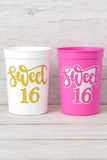 SWEET 16 PARTY Cups - Reuseable Sweet Sixteen Party Cups Sweet 16 Party Cups Sweet 16 Party Favors Sweet 16 Party Favors 16th Birthday Party