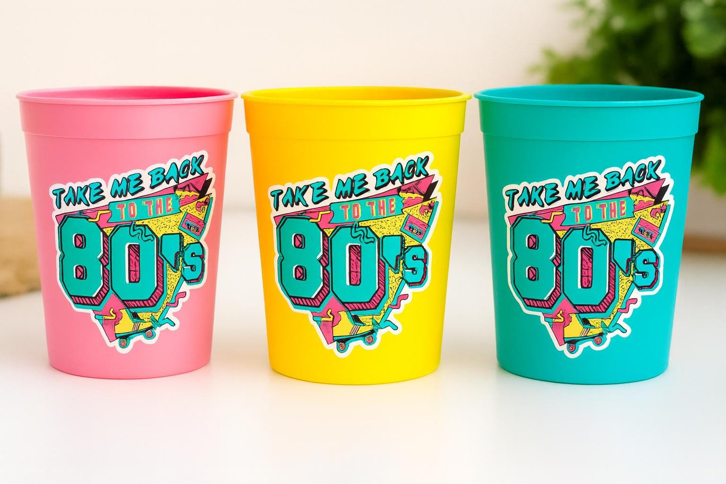 I Love the 80'S PARTY CUPS - 80's Birthday Cups 80's Party Cups 80's Decorations 80's Birthday Party 80's Birthday Party Decorations 80s