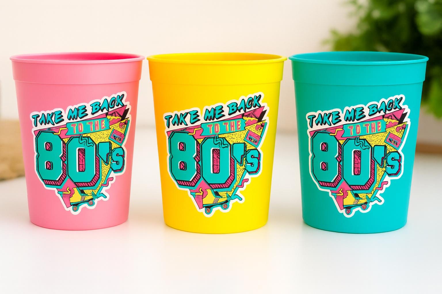 I Love the 80'S PARTY CUPS - 80's Birthday Cups 80's Party Cups 80's Decorations 80's Birthday Party 80's Birthday Party Decorations 80s