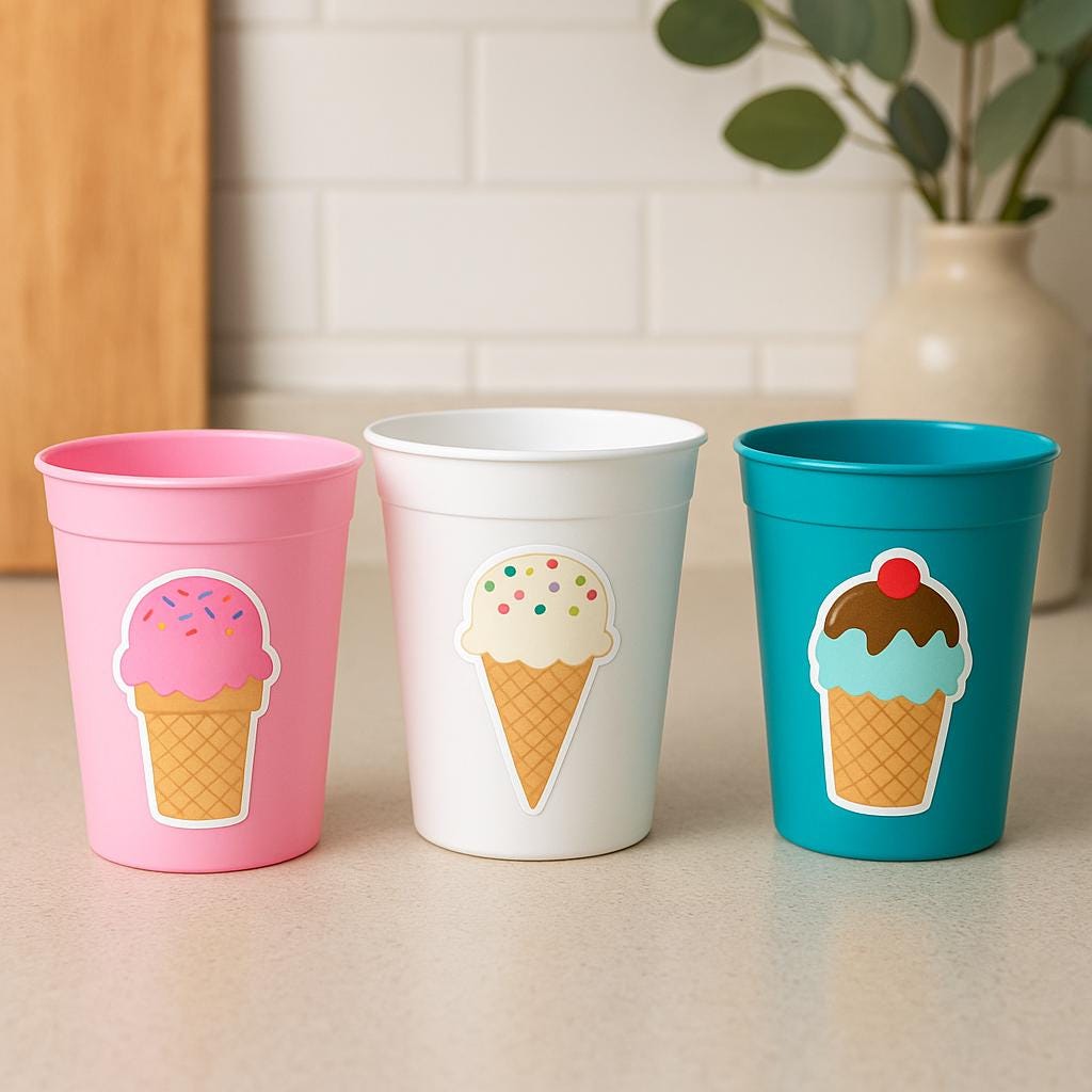 ICE CREAM PARTY Cups - Ice Cream Birthday Ice Cream Party Ice Cream Treat Cups Ice Cream Party Cups Ice Cream Decorations Ice Cream Cups