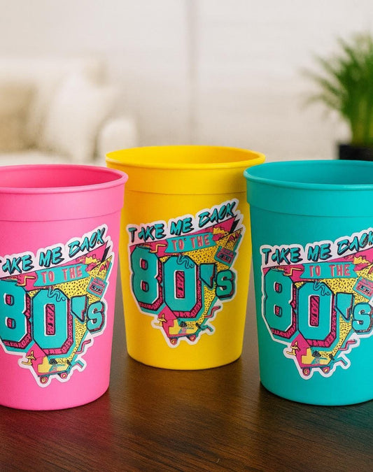 I Love the 80'S PARTY CUPS - 80's Birthday Cups 80's Party Cups 80's Decorations 80's Birthday Party 80's Birthday Party Decorations 80s