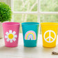70s PARTY CUPS - 70's Birthday Cups 70s Party Cups 70s Decorations 70's Birthday Party 70's Birthday Party Decorations Hippie Two Groovy