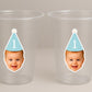 Custom Baby Face 1st Birthday Cups | Personalized Plastic Party Cups with Photo & Hat | First Birthday Favors | Pink or Blue | Decorations