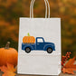 PUMPKIN TRUCK BAGS - Pumpkin Truck Goody Bags Pumpkin Favor Bags Pumpkin Gift Bags Little Pumpkin Birthday Little Pumpkin Party Blue Truck