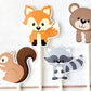 Woodland Animal Cupcake Toppers, Woodland Cupcake Toppers, Forest Animals, Bear, Squirrel, Fox, Raccoon, Porcupine, Deer (103171047P)
