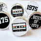 180 - 50th Birthday Cassette Tape Stickers 50th Birthday Party Favor Stickers for Candy Vintage 1975 40th Birthday Best of 1975 Birthday