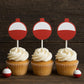 Fishing Cupcake Toppers, Fishing Bobber Cupcake Toppers, Fishing Party Cupcake Toppers, Fishing Birthday, Fishing Party, Fishing Baby Shower