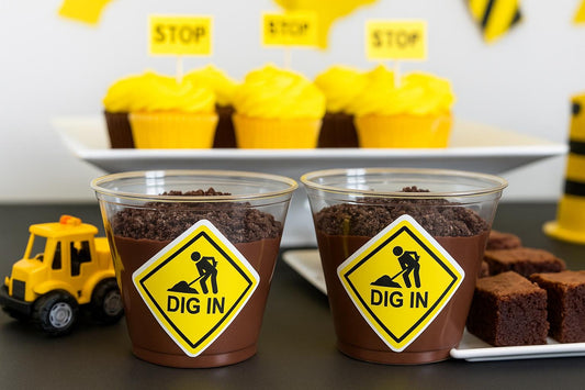 CONSTRUCTION PARTY CUPS - Dig In Party Cups Construction Truck Cups Construction Birthday Construction Party Construction Decorations