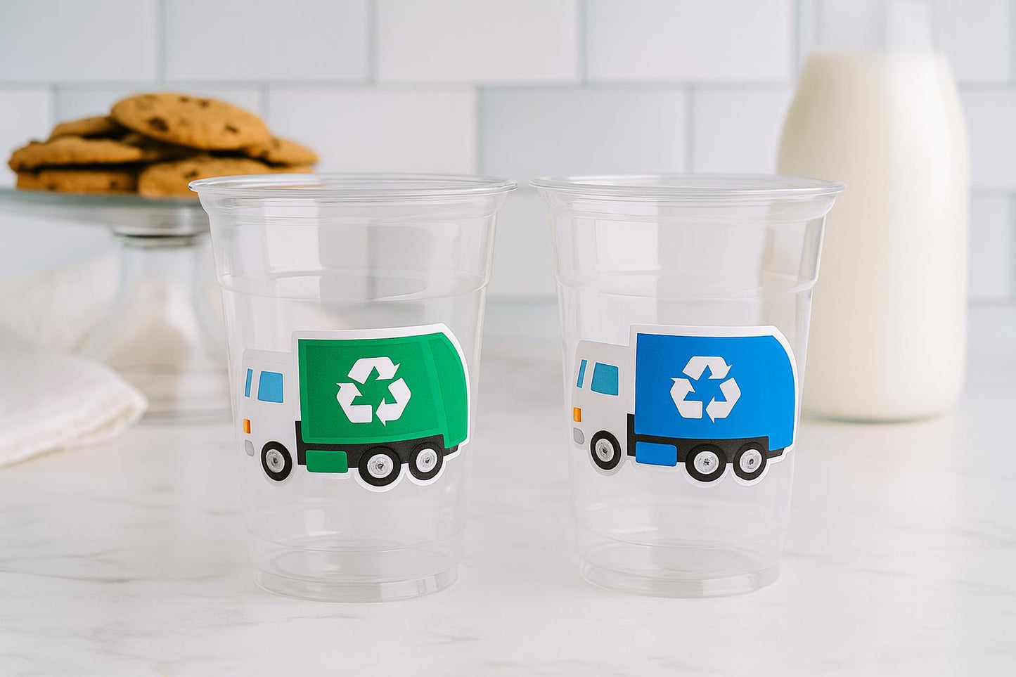 GARBAGE TRUCK PARTY Cups - Garbage Truck Treat Cups Garbage Truck Party Favors Garbage Truck Birthday Favors Trash Garbage Birthday Recycle