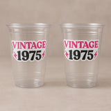50th PARTY CUPS - 50 and Fabulous 50th Birthday Party 50th Birthday Favors Vintage 1975 Cups 50th Party Decorations 1975 Birthday Party Cups