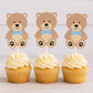 Teddy Bear Cupcake Toppers, Teddy Bear Baby Shower Decorations, Boy Baby Shower Party Supplies, Teddy Bear Cake Toppers, Teddy Bear Picks