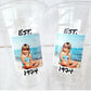 Custom Photo Birthday Cups with Year | Personalized Plastic Party Cups | Vintage Est Year Face Cups for Milestone Birthdays Events Parties