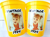 Custom Plastic Party Cups Personalized Party Cups Personalized 50th Birthday Cups Vintage 50th Cups 1975 Custom Face Party Cups Decorations