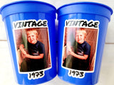 Custom Plastic Cups with Picture Personalized Cups Personalized 50th Birthday Cups Vintage 50th Cups 1975 Custom Face Party Cups Decorations