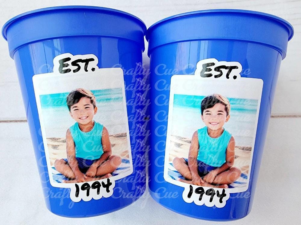 Custom Plastic Party Cups Personalized Party Cups Personalized Birthday Cups Vintage 30th 40th 50th Cups Custom Face Party Cups Decorations