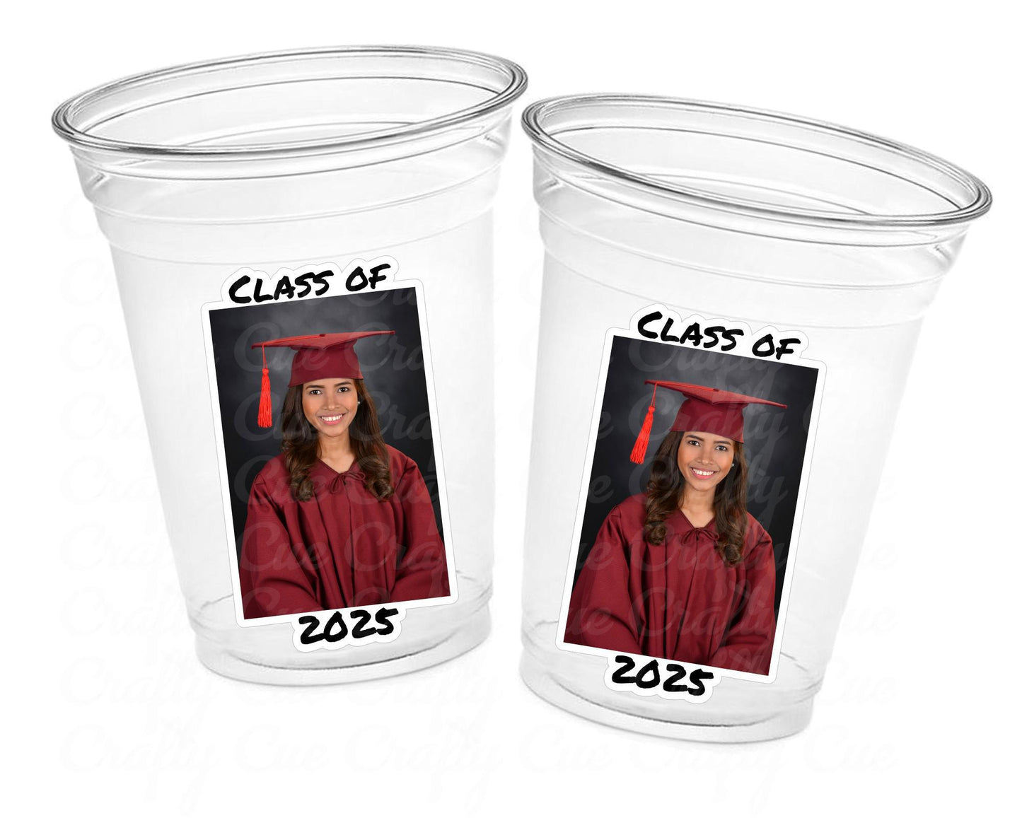 Custom Graduation Cups Custom Plastic Cups Personalized Photo Graduation Cups Custom Grad Photo Cups 2025 Graduation Party Cups Grad Favors