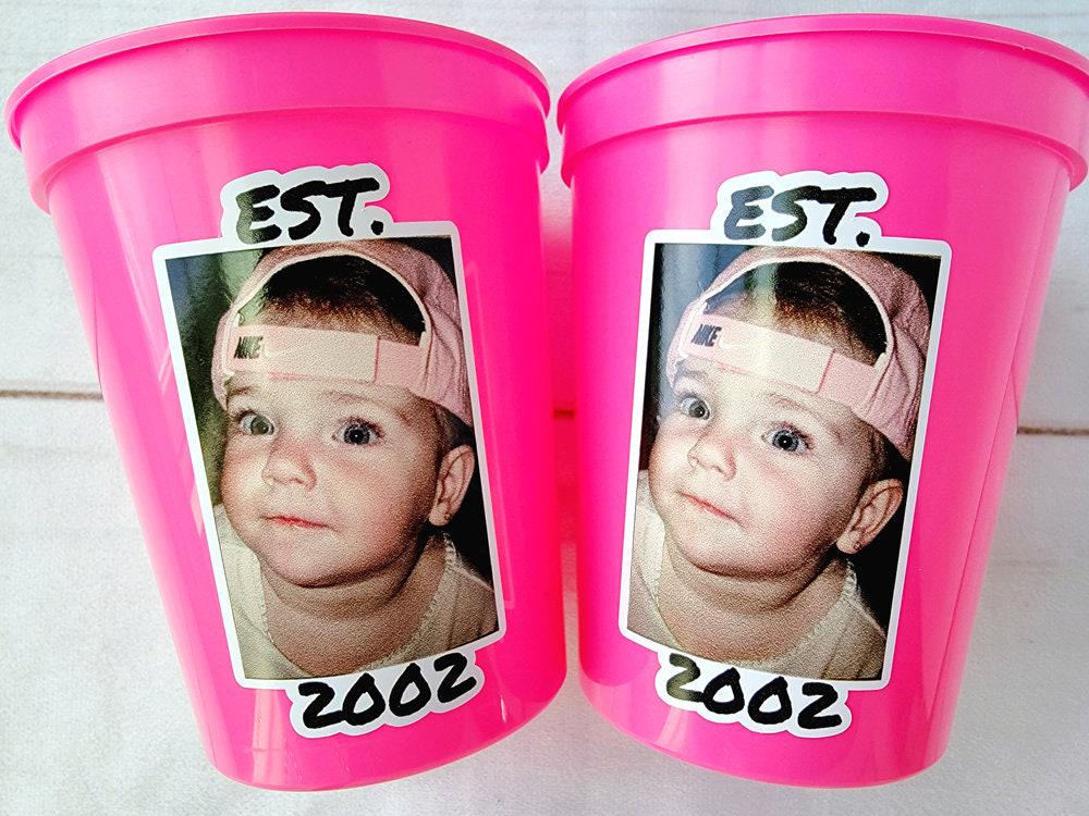 Custom Plastic Party Cups Personalized Party Cups Personalized 30th Birthday Cups Vintage 30th Cups 1995 Custom Face Party Cups Decorations