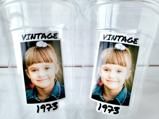 Custom Plastic Cups, Personalized Party Cups, 70th Birthday, Personalized 70th Birthday, Custom Face Cups, Custom Party decorations, Favors