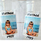 Custom Photo Cups 16oz | Personalized Plastic Party Cups with Text & Picture | Face Cups Birthday Favors | Vintage Year Est Cups Decorations
