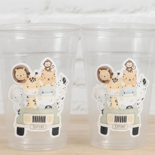 SAFARI PARTY CUPS - Safari Birthday Cups Safari Birthday Safari Party Safari Decorations Safari Baby Shower Safari Favors Jungle Party Cups