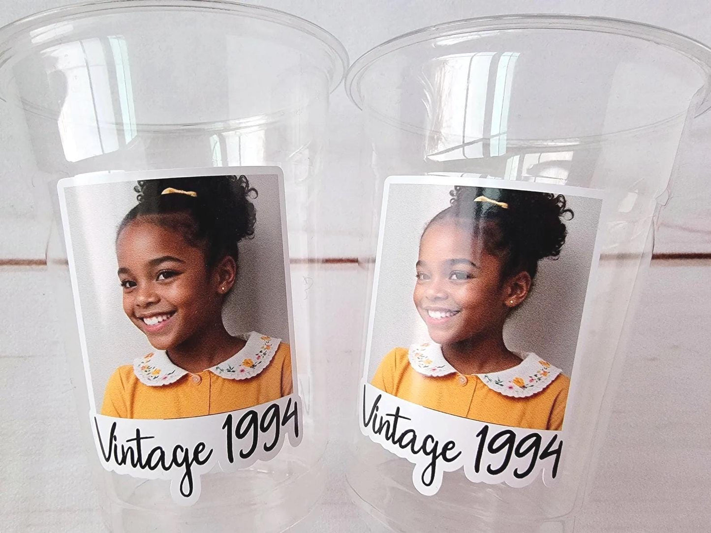 Custom Plastic Party Cups Personalized Party Cups Personalized 40th Birthday Cups Vintage 40th Cups Custom Face Party Cups Decorations
