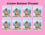 Custom Birthday Stickers, Personalized Stickers, Custom Party Favors, Birthday Decorations, Waterproof Stickers, Vinyl Stickers for Cups