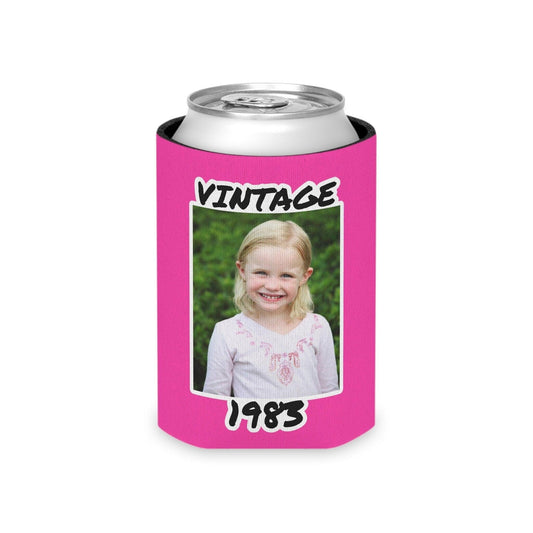 Personalized Can Cooler, 1984 Can Cooler, Custom Picture Can Cooler, Bachelorette Party Favors, Custom Birthday Favor, 40th Favors, Slim Can