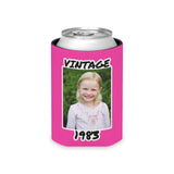Personalized Can Cooler, 1984 Can Cooler, Custom Picture Can Cooler, Bachelorette Party Favors, Custom Birthday Favor, 40th Favors, Slim Can