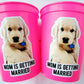 Personalized Dog Face Cups, Mom is Getting Married Cups, Bachelorette Party Favors, Bachelorette Party Games, Dog Face Bachelorette Cups