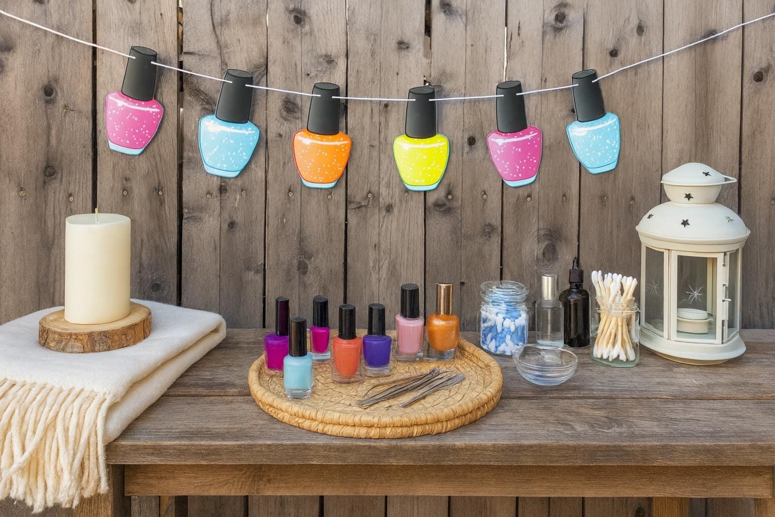 Nail Polish Banner, Nail Polish Garland, Spa Party Banner, Spa Party Garland, Spa Party Decorations, Photo Prop (226171233P)