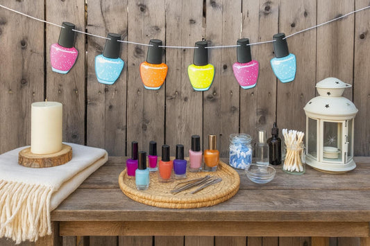 Nail Polish Banner, Nail Polish Garland, Spa Party Banner, Spa Party Garland, Spa Party Decorations, Photo Prop (226171233P)