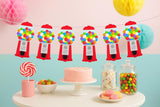 Gumball Machine Garland, Bubble Gum Machine Garland, Candy Garland, Sweet Sixteen Banner, Candy Banner, Candy Photo Prop, Candy Decoration