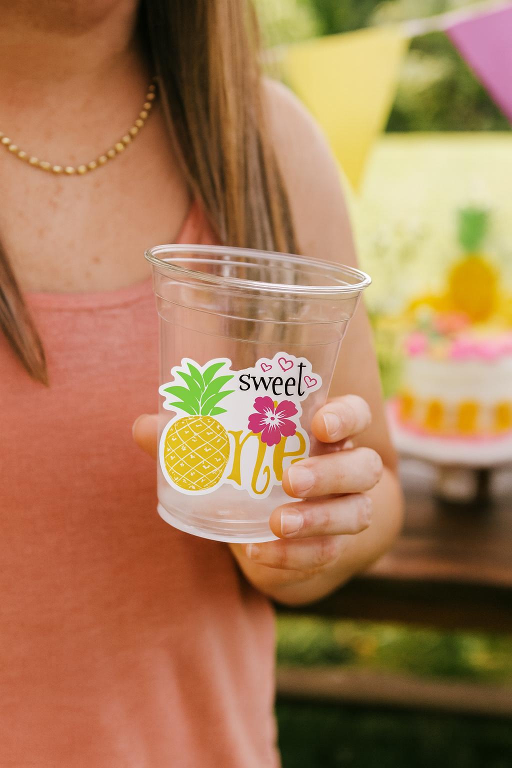LUAU PARTY CUPS -Aloha Party Cups Luau Party Decoration Pineapple Party Cup Luau 1st Birthday Tropical Party Decorations Luau First Birthday