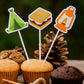 Camping Cupcake Toppers, Camping Part Cupcake Toppers, Camping Cake Toppers, Camping Party Supplies, Camping Decorations, Camping Birthday