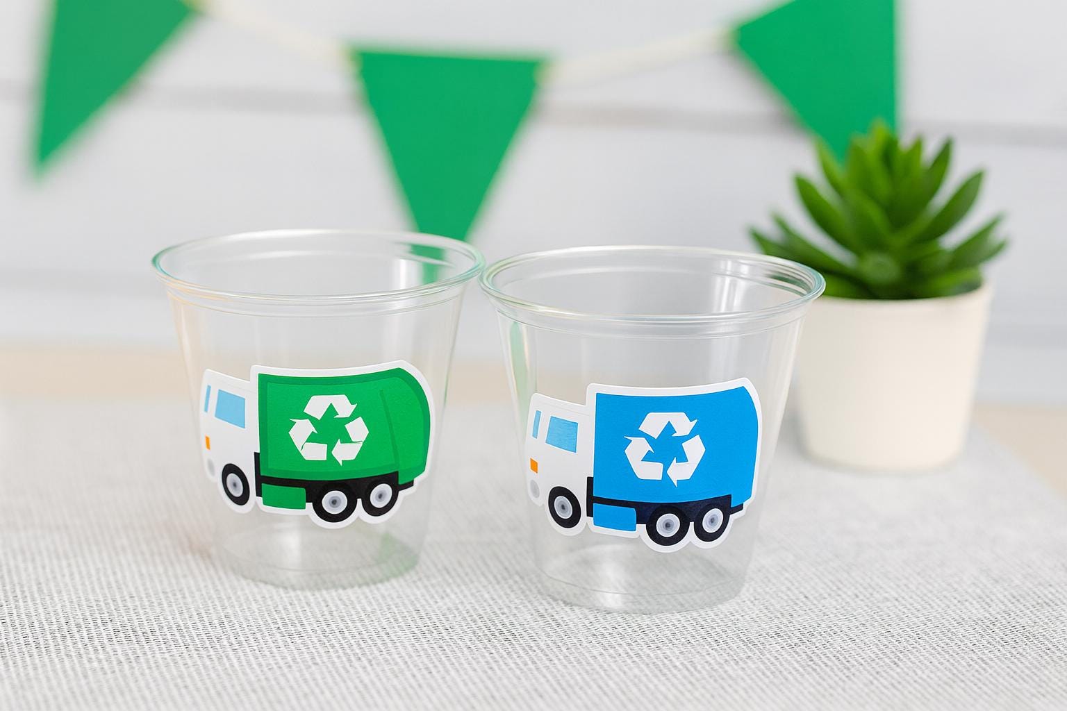 GARBAGE TRUCK PARTY Cups - Garbage Truck Treat Cups Garbage Truck Party Favors Garbage Truck Birthday Favors Trash Garbage Birthday
