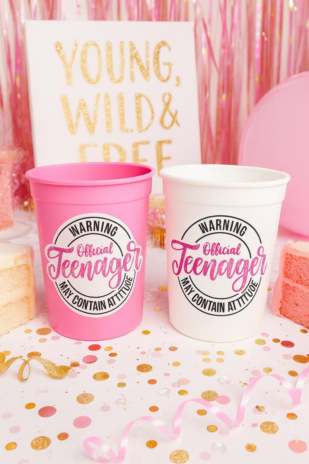 13th Birthday Party Cups Warning Official Teenager Party Cups 13th birthday Party Favors 13th Party Decorations 13th Birthday Party Supplies