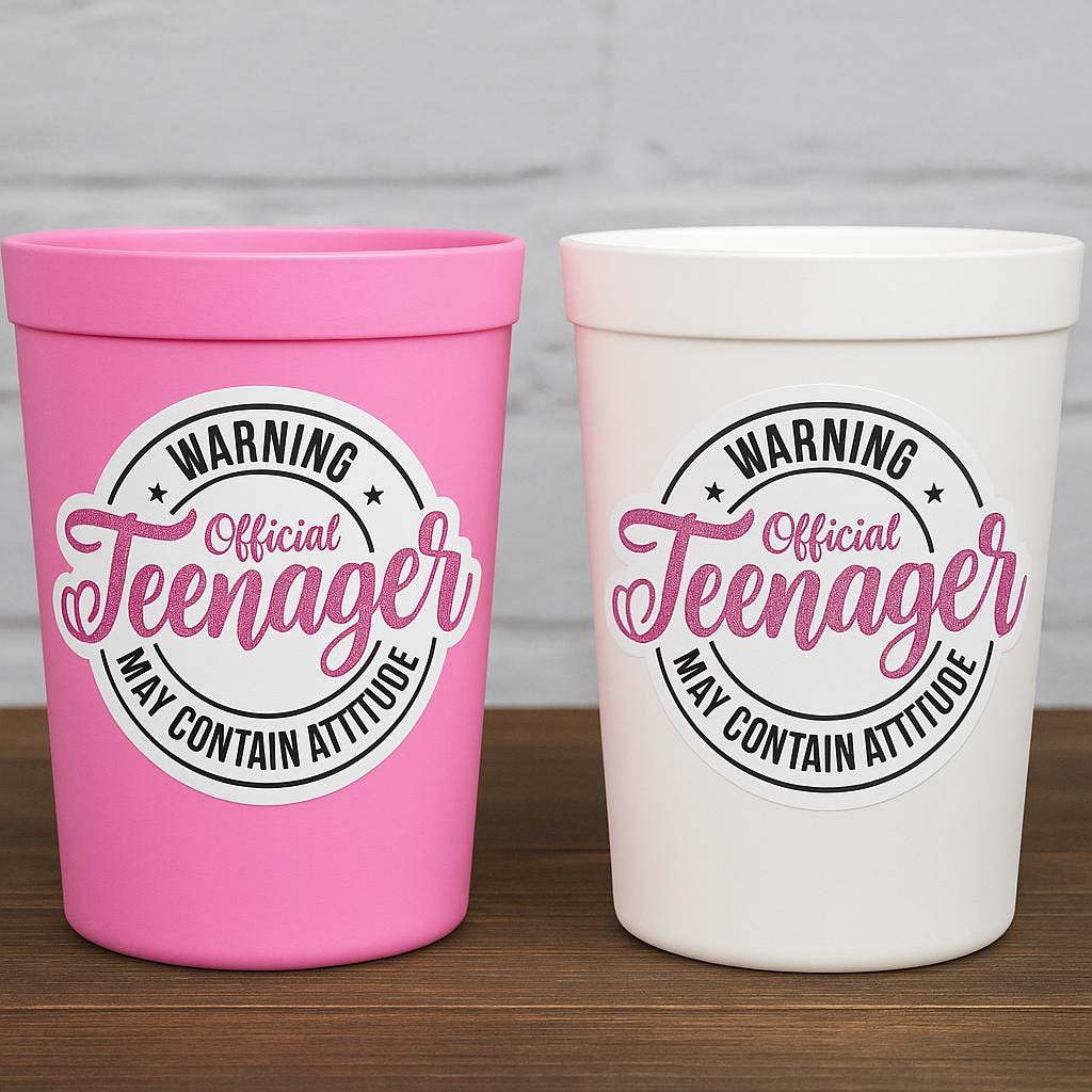 13th Birthday Party Cups Warning Official Teenager Party Cups 13th birthday Party Favors 13th Party Decorations 13th Birthday Party Supplies