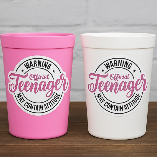 13th Birthday Party Cups Warning Official Teenager Party Cups 13th birthday Party Favors 13th Party Decorations 13th Birthday Party Supplies