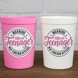 13th Birthday Party Cups Warning Official Teenager Party Cups 13th birthday Party Favors 13th Party Decorations 13th Birthday Party Supplies