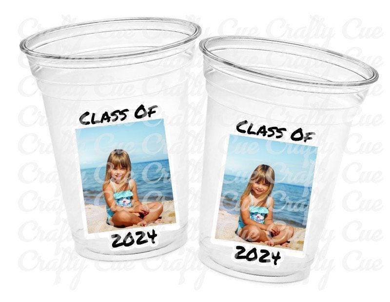 Custom Graduation Cups Custom Plastic Cups Personalized Photo Graduation Cups Custom Grad Photo Cups 2025 Graduation Party Cups Grad Favors