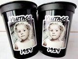 Custom Plastic Party Cups Personalized Party Cups Personalized 70th Birthday Cups Vintage 70th Cups 1955 Custom Face Party Cups Decorations