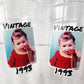 Custom Photo Cups 16oz | Personalized Plastic Party Cups with Text & Picture | Face Cups Birthday Favors | Vintage Year Est Cups Decorations