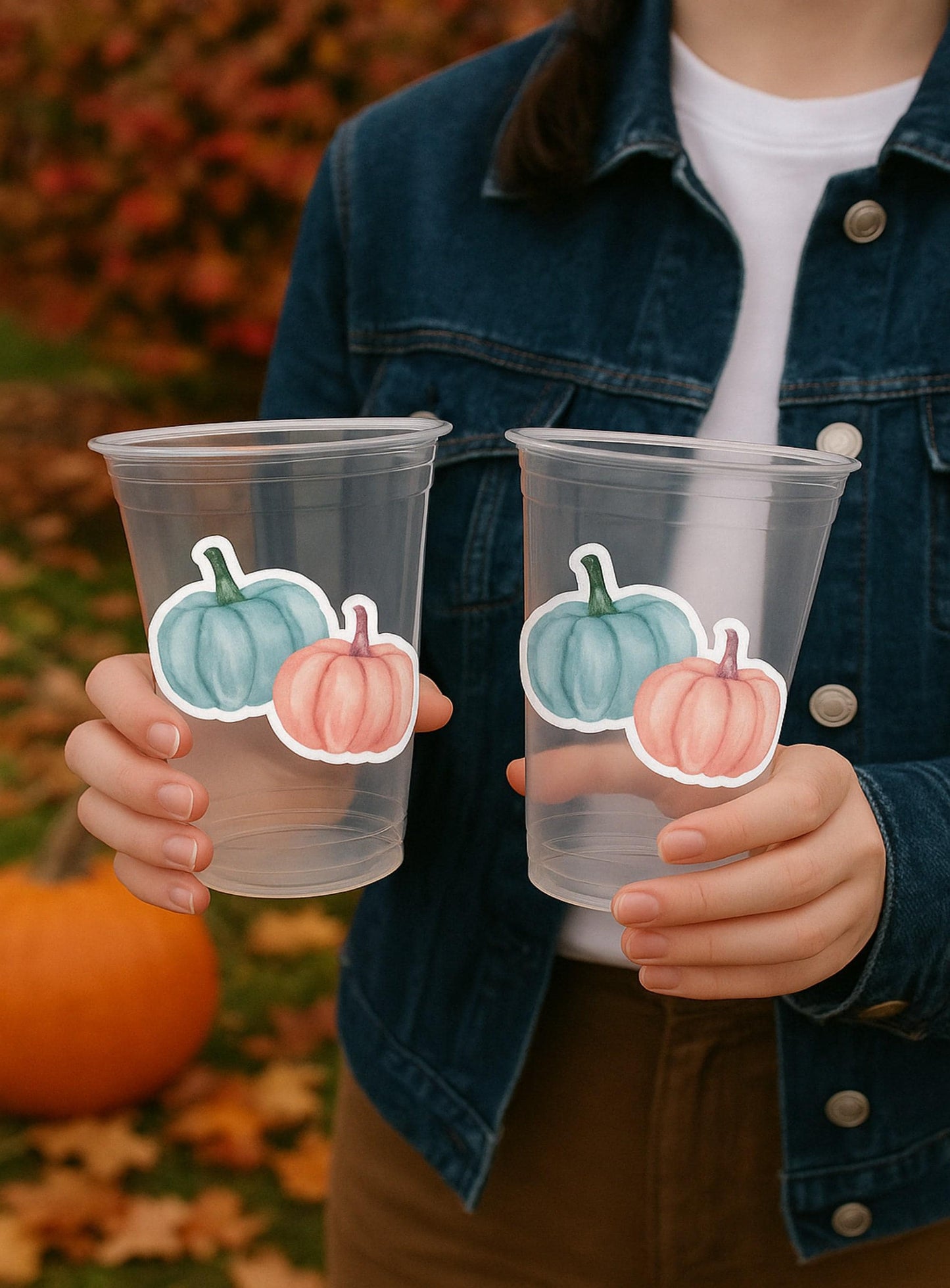 GENDER REVEAL PUMPKIN Party Cups Gender Reveal Baby Shower He or She Cup Pink and Blue Gender Reveal Decoration Little Pumpkin Gender Reveal