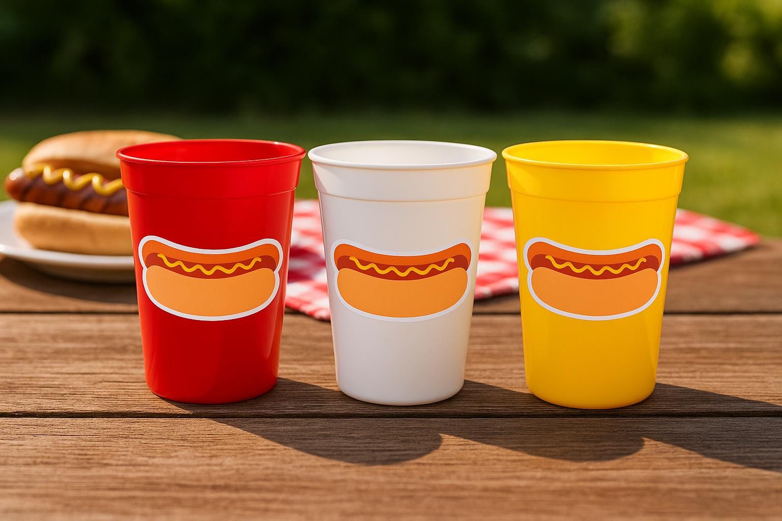 HOT DOG PARTY Cups -Hot Dog Birthday Party Hot Dog Party Hot Dog Treat Cup Hot Dog Birthday Decorations Hot Dog Party Favor 4th of July Cups