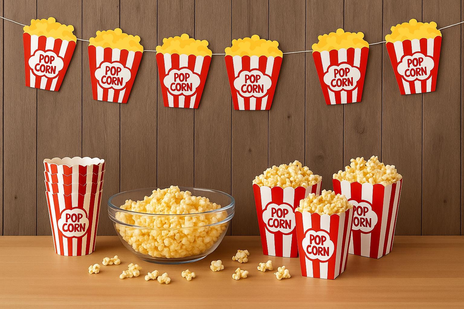 Movie Party Garland, Movie Party Banner, Popcorn Banner, Popcorn Garland, Photo Prop (22817107P)