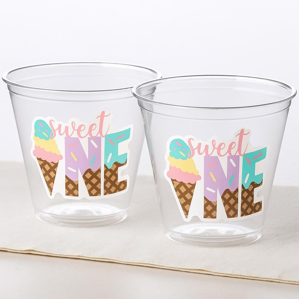ICE CREAM PARTY Cups - Ice Cream 1st Birthday Ice Cream Party Ice Cream Party Favors Ice Cream Party Cups Ice Cream Decorations Sweet One