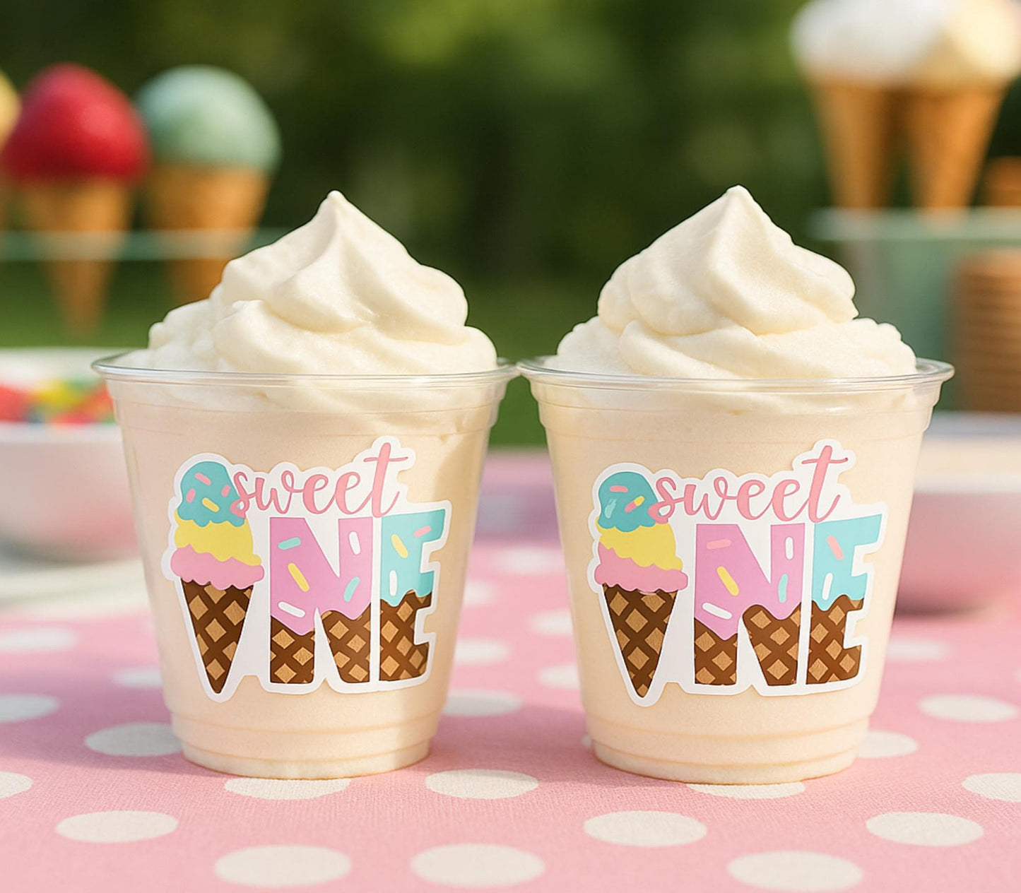 ICE CREAM PARTY Cups - Ice Cream 1st Birthday Ice Cream Party Ice Cream Party Favors Ice Cream Party Cups Ice Cream Decorations Sweet One