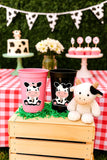 FARM ANIMAL CUPS - Cow party cups Cow Birthday Cups Cow Party Favors Cow Cups Cow Party Supplies Cow Reusable Cups Cow Baby Shower Cups Cows