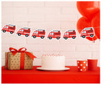 Firetruck Garland, Firetruck Banner, Firetruck Party Banner, Firetruck Decorations, Firetruck Party Sign, Firetruck Party Supplies, Fireman